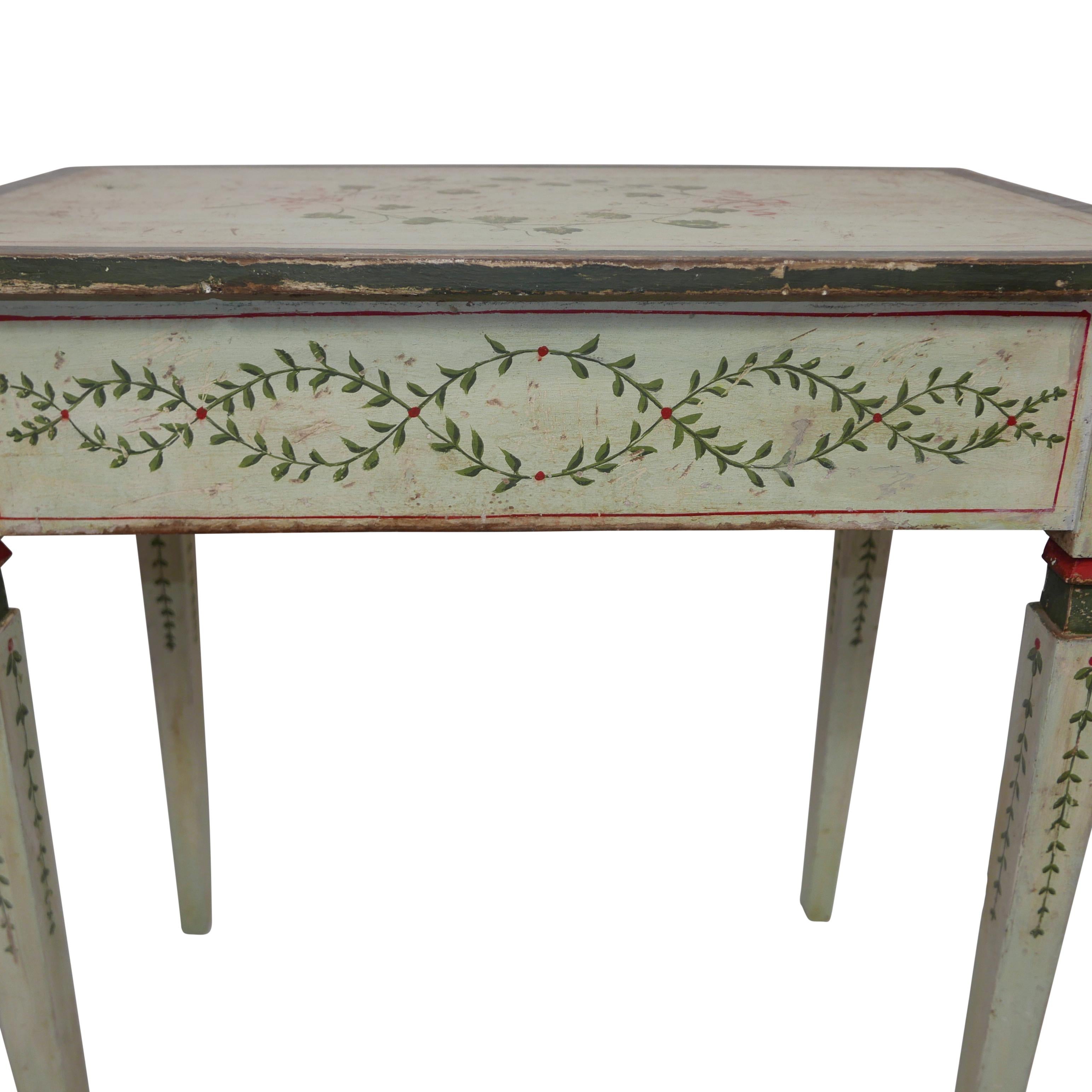Italian Painted Writing Table, Desk, Side Table, Early 19th Century 5