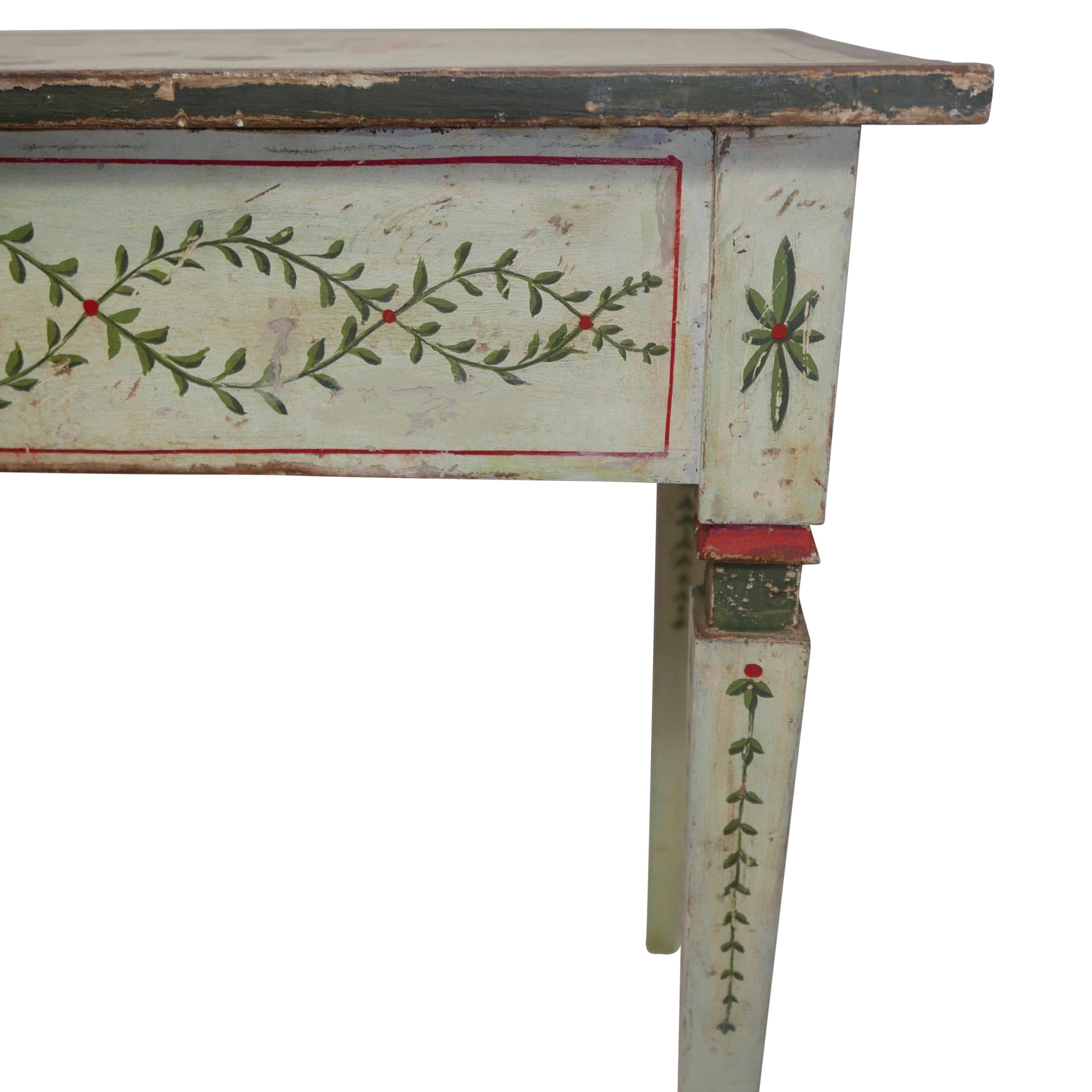 Italian Painted Writing Table, Desk, Side Table, Early 19th Century 6