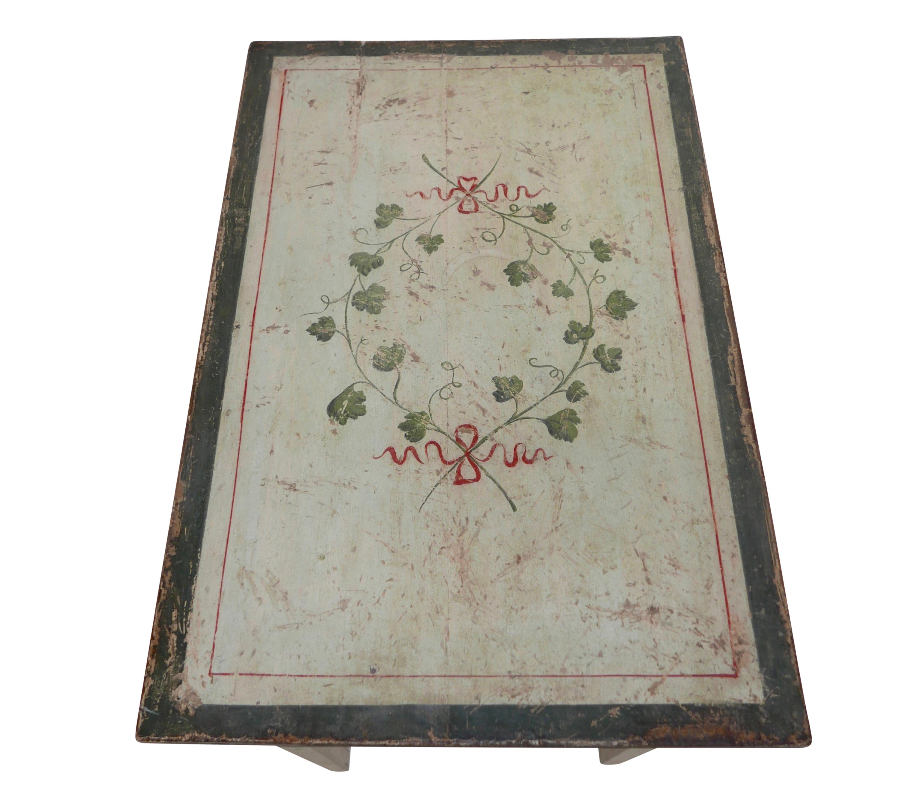 Italian Painted Writing Table, Desk, Side Table, Early 19th Century 4