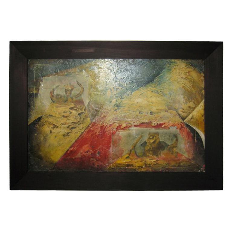 Italian painting   colaz  and oil For Sale