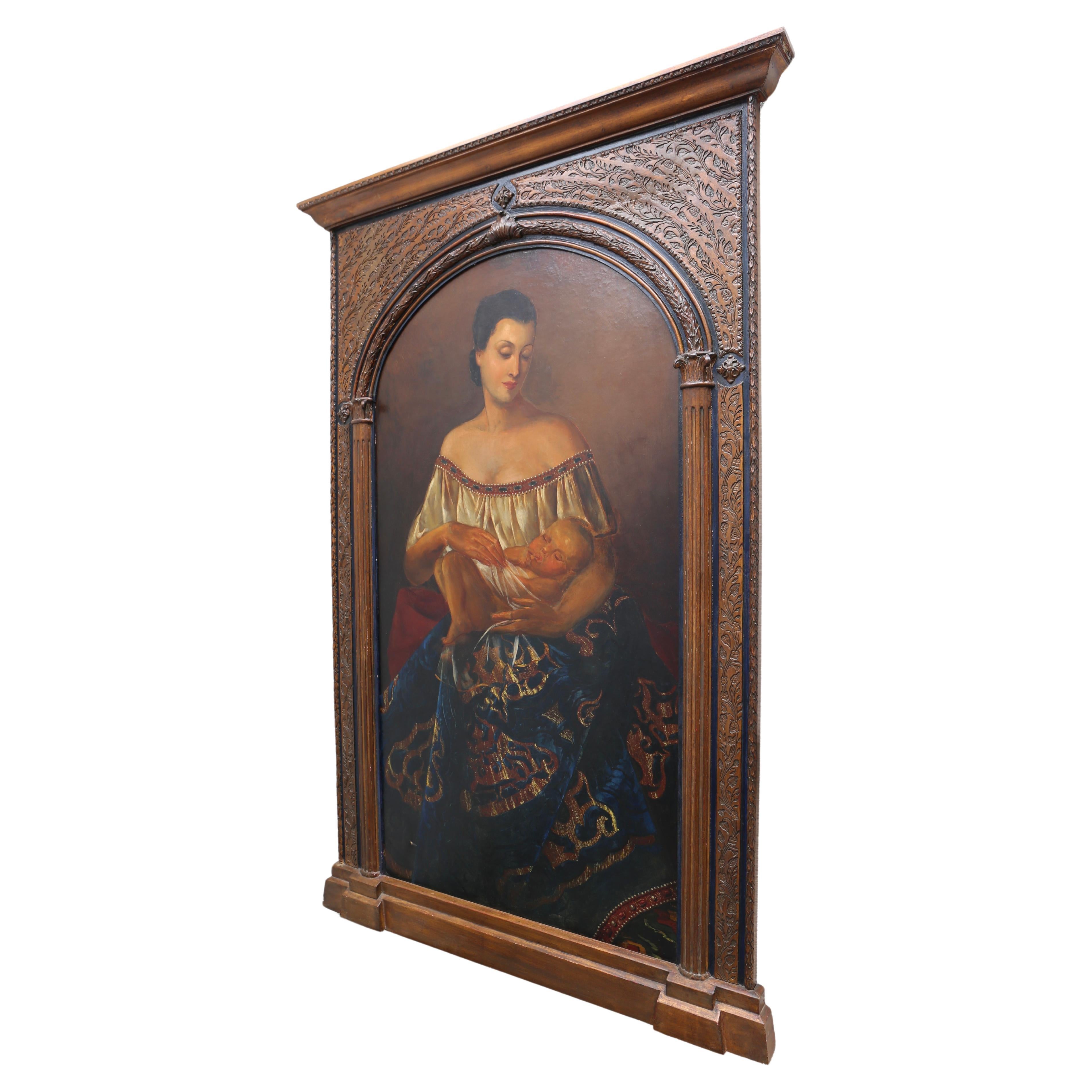Romantico Pittura italiana di Madonna & Child in vendita