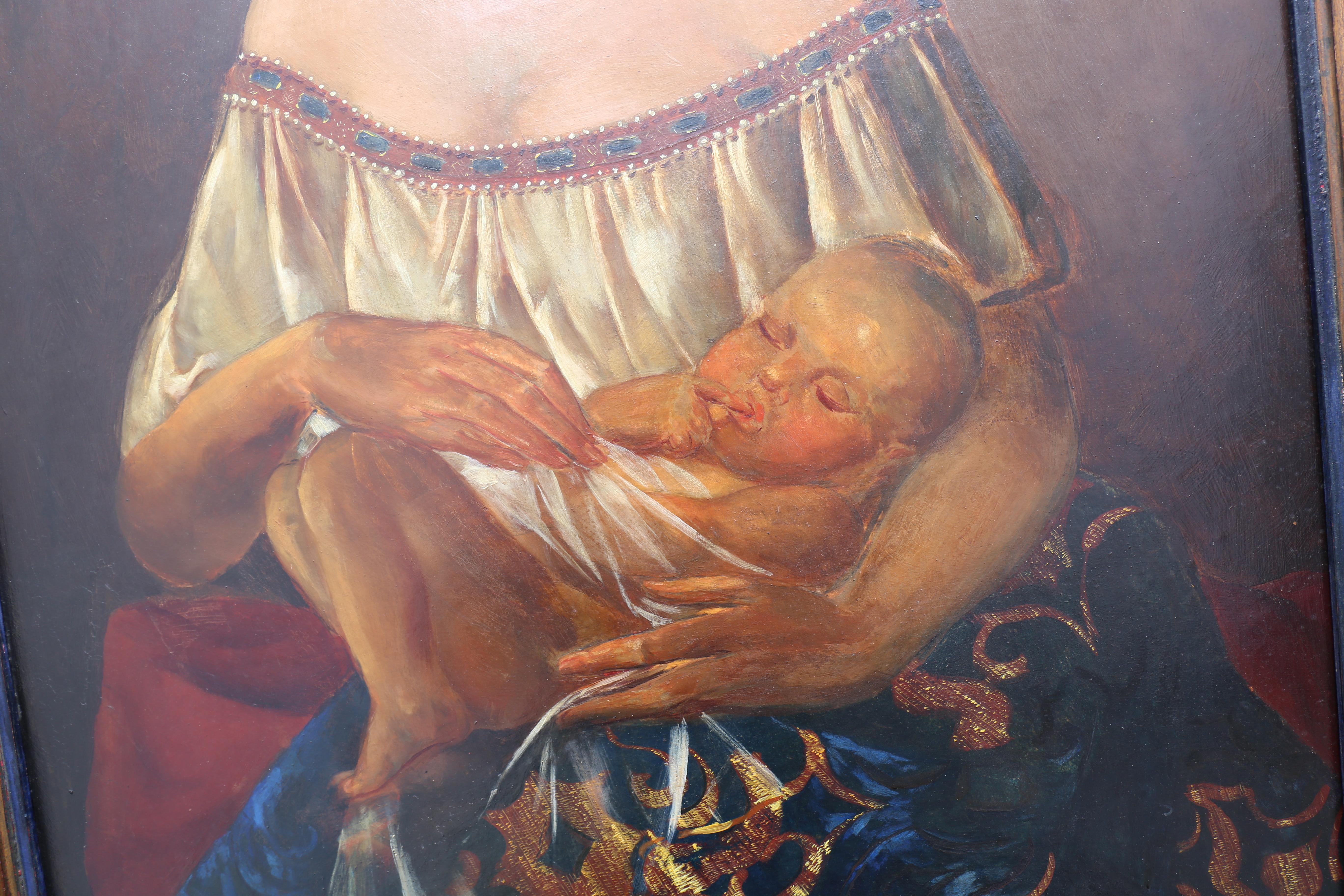 Intonaco Pittura italiana di Madonna & Child in vendita