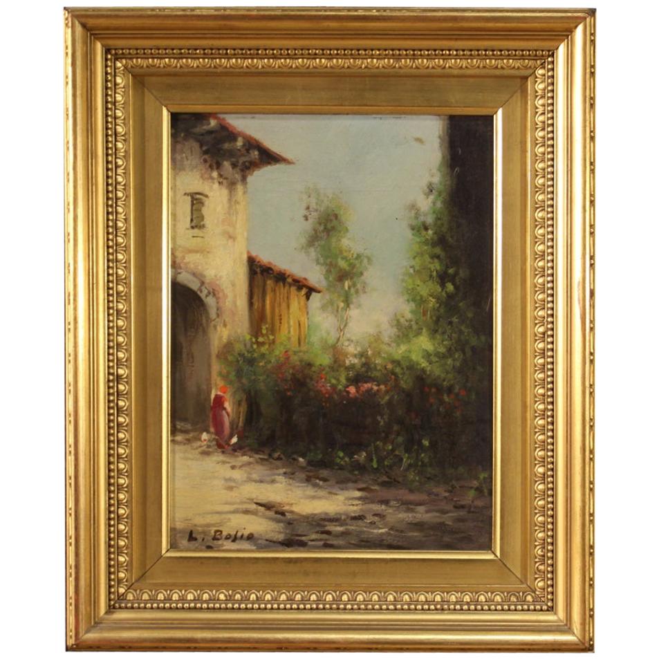 Italian Painting Signed Landscape of the 20th Century For Sale