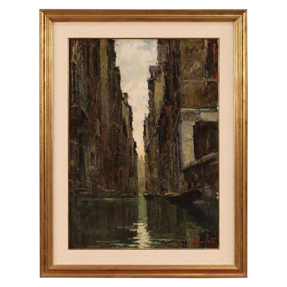 Italian Painting View of Venice, 20th Century For Sale