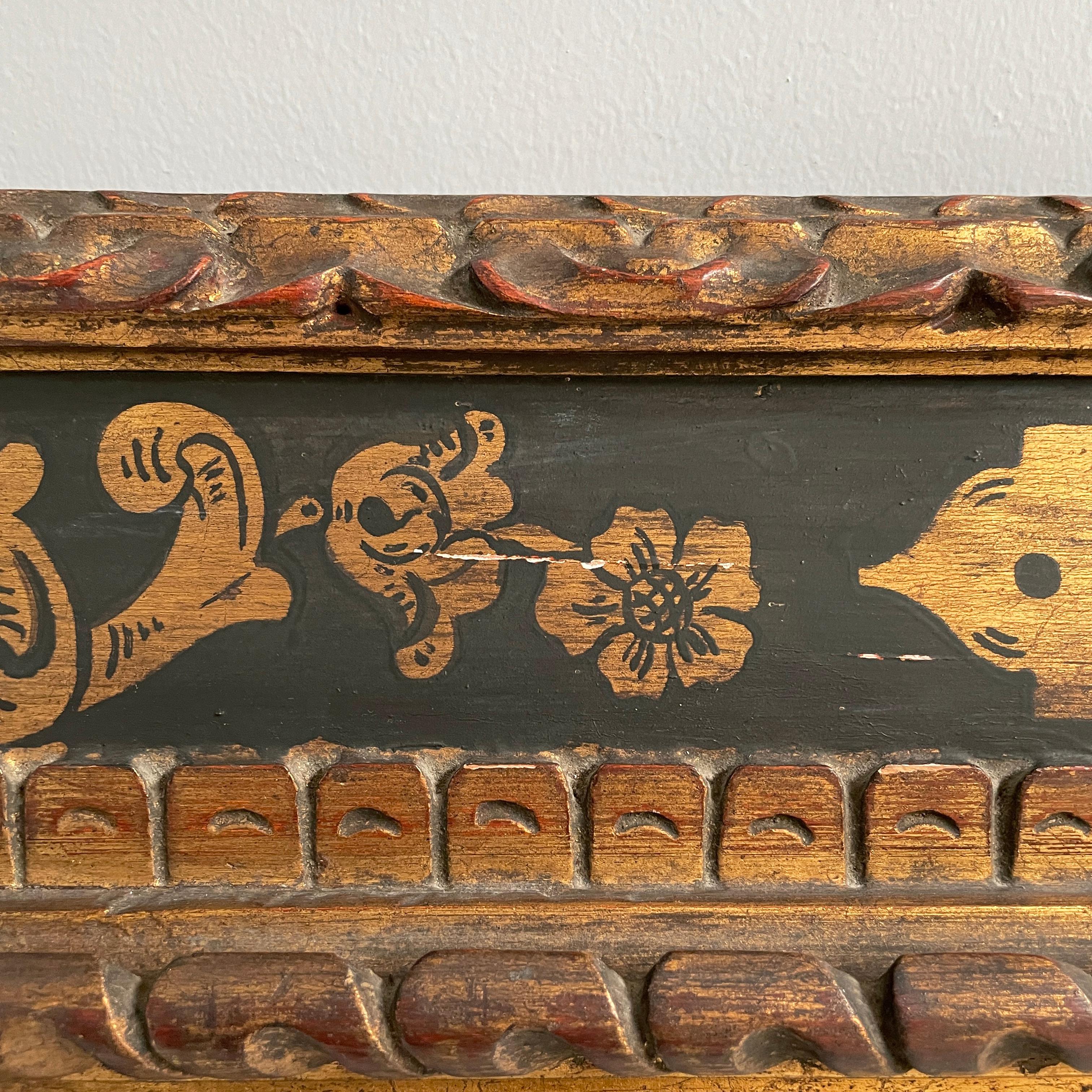 Italian Painting with finely crafted wooden frame, 1800-1900s For Sale 6