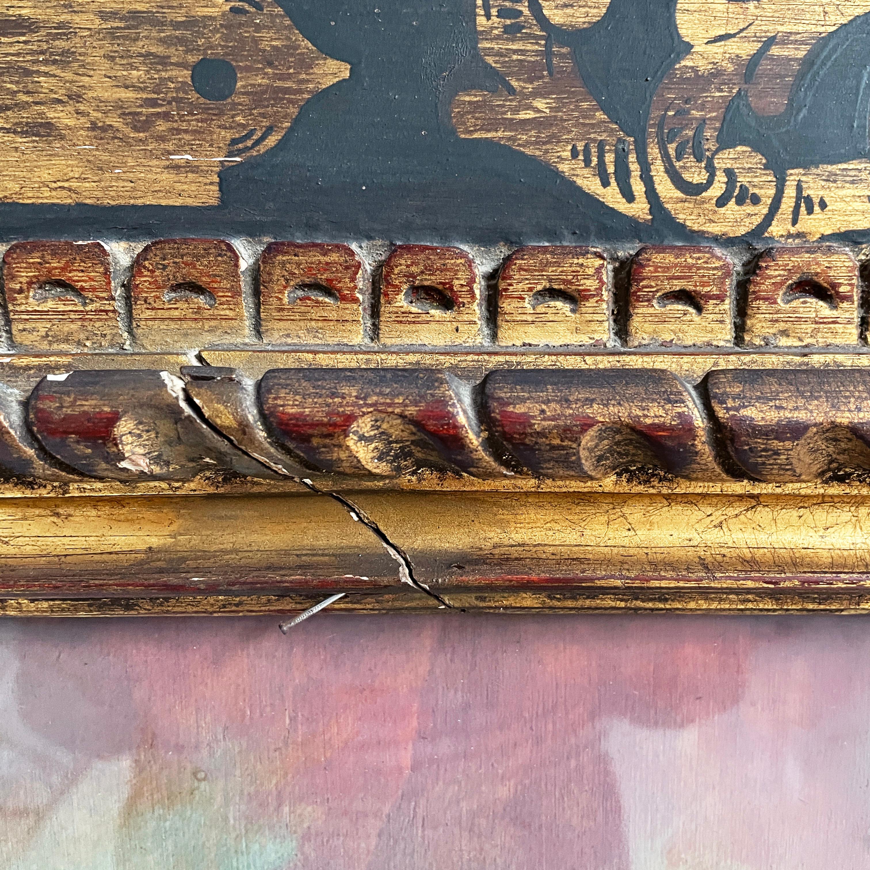 Italian Painting with finely crafted wooden frame, 1800-1900s For Sale 7
