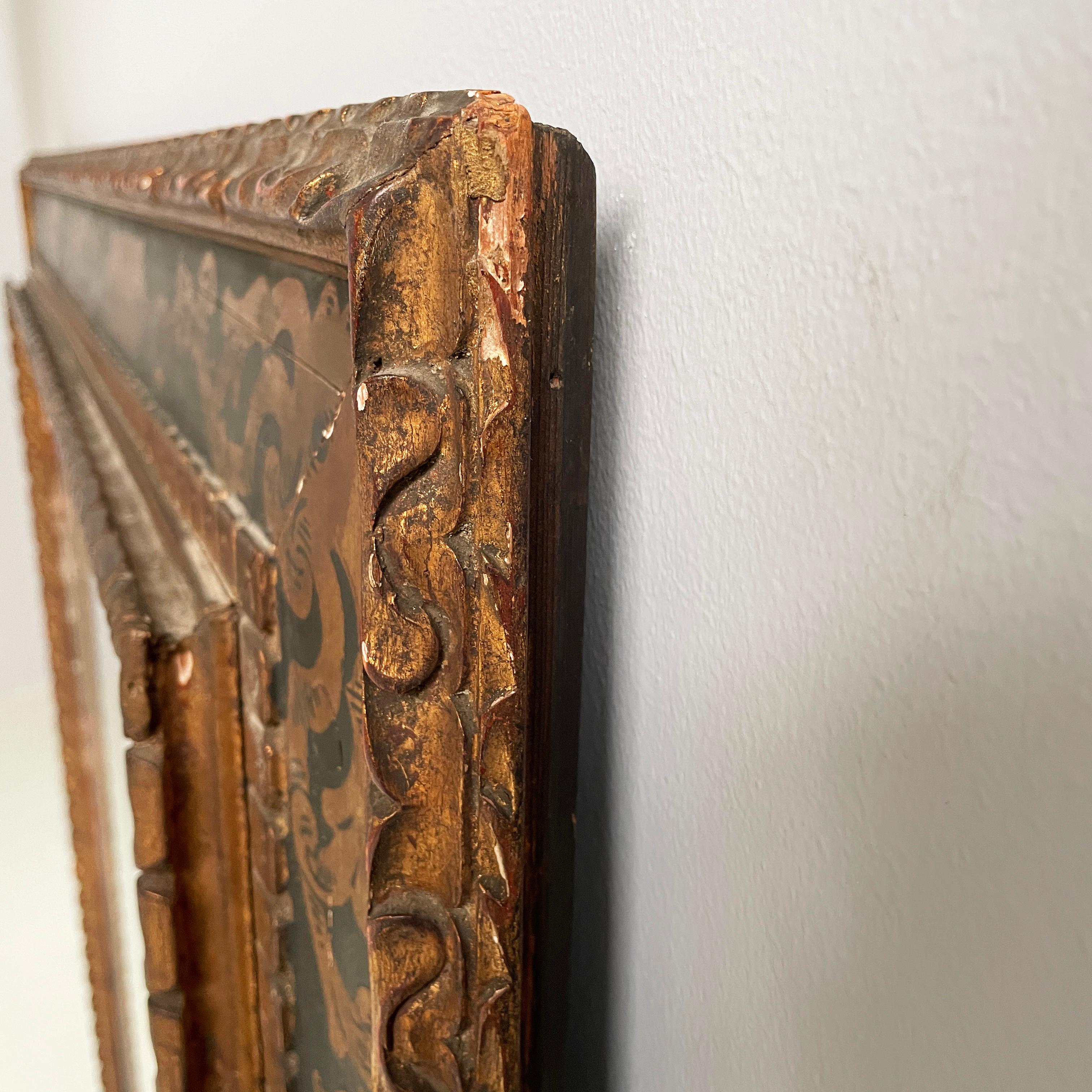 Italian Painting with finely crafted wooden frame, 1800-1900s For Sale 12