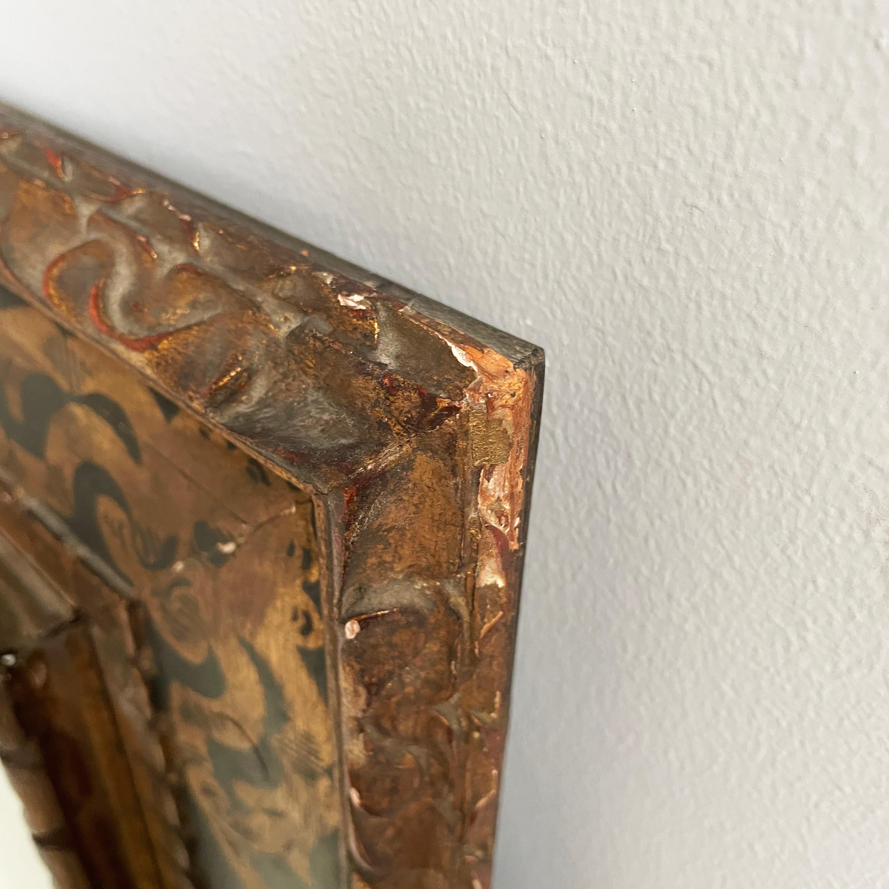 Italian Painting with finely crafted wooden frame, 1800-1900s For Sale 4