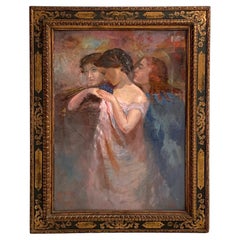 Italian Painting with finely crafted wooden frame, 1800-1900s