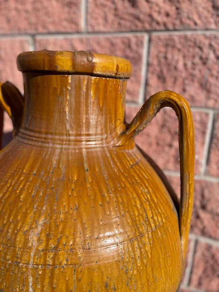 20th Century Italian Pair Brown Terracotta Vases For Sale