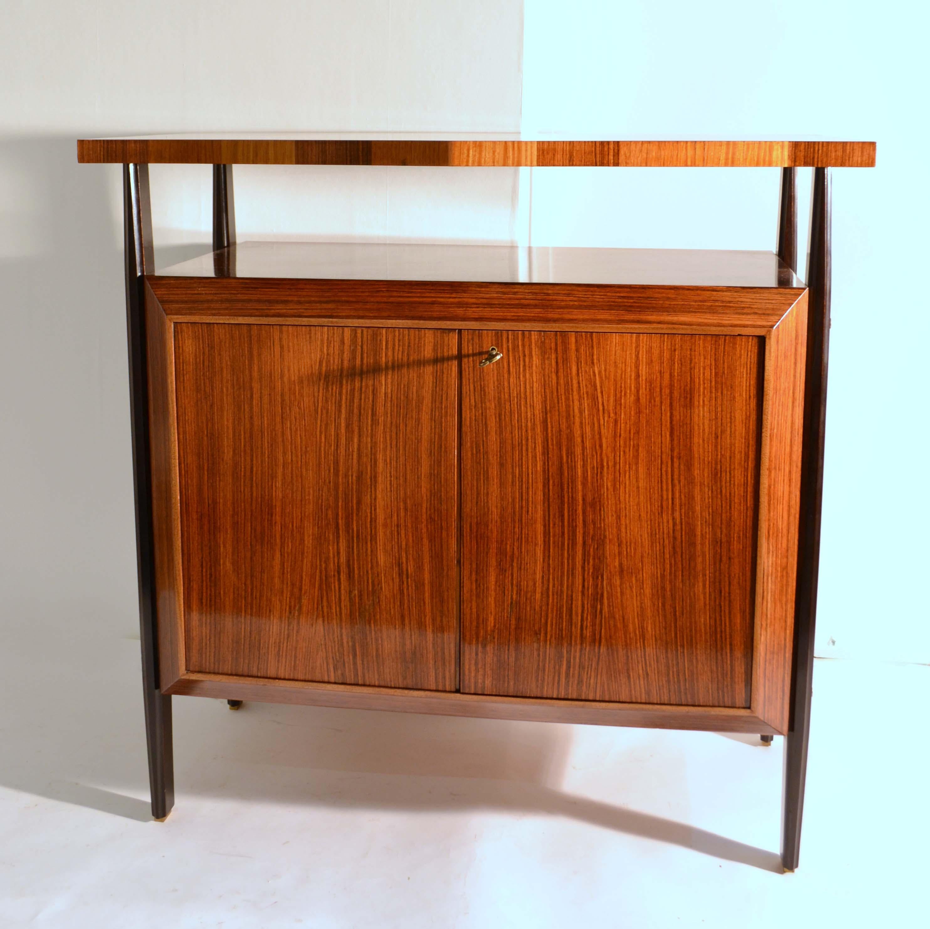 Pair of Cabinets in Blond & Palisander Veneers Attributed to Ico Parisi 1955 In Excellent Condition In London, GB