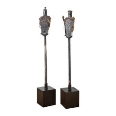 Italian Pair of 18th Century Religious Incense Torches