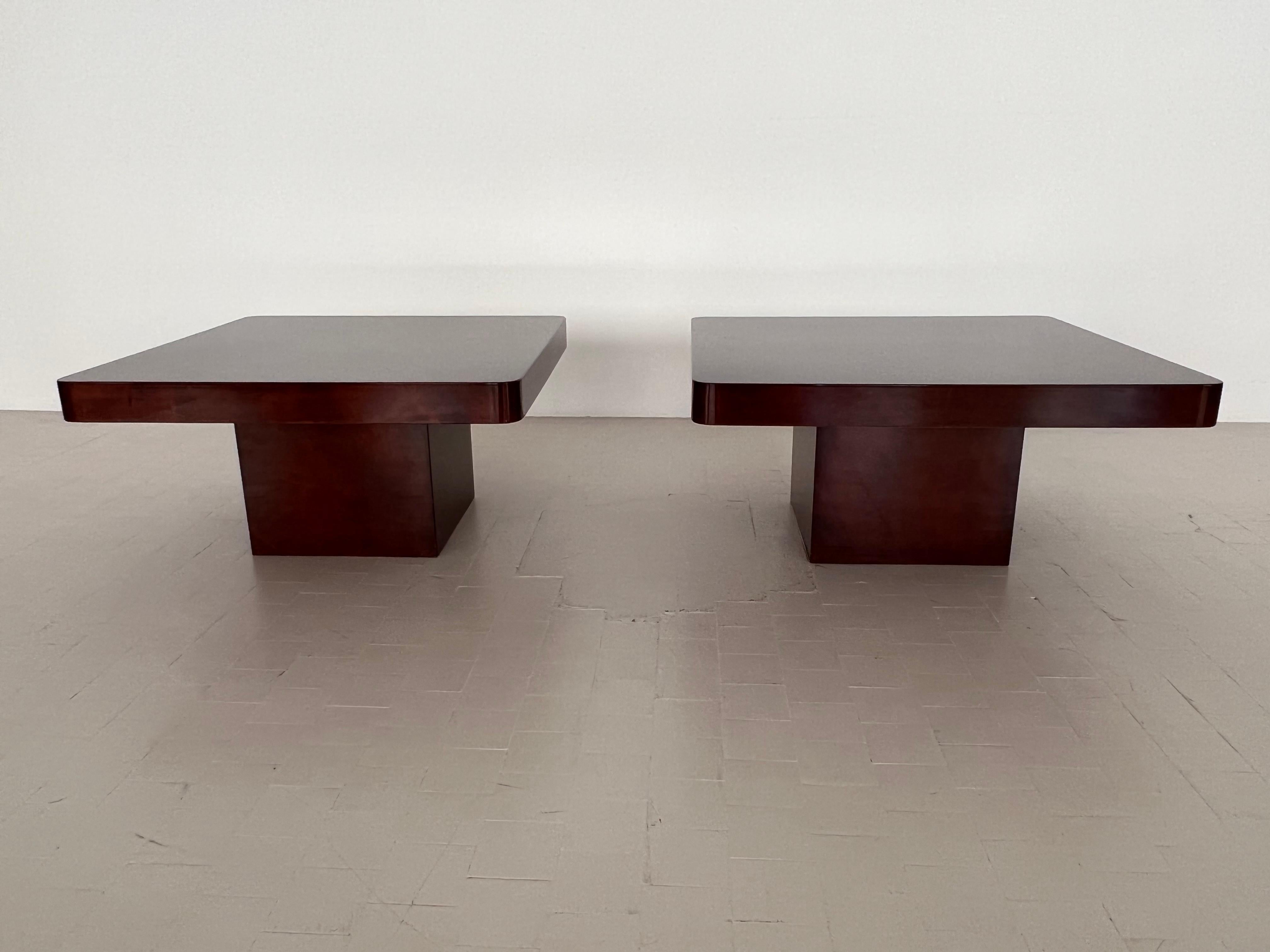 Paire de tables d'appoint italiennes Aldo Tura Design en parchemin émaillé, 1970  6