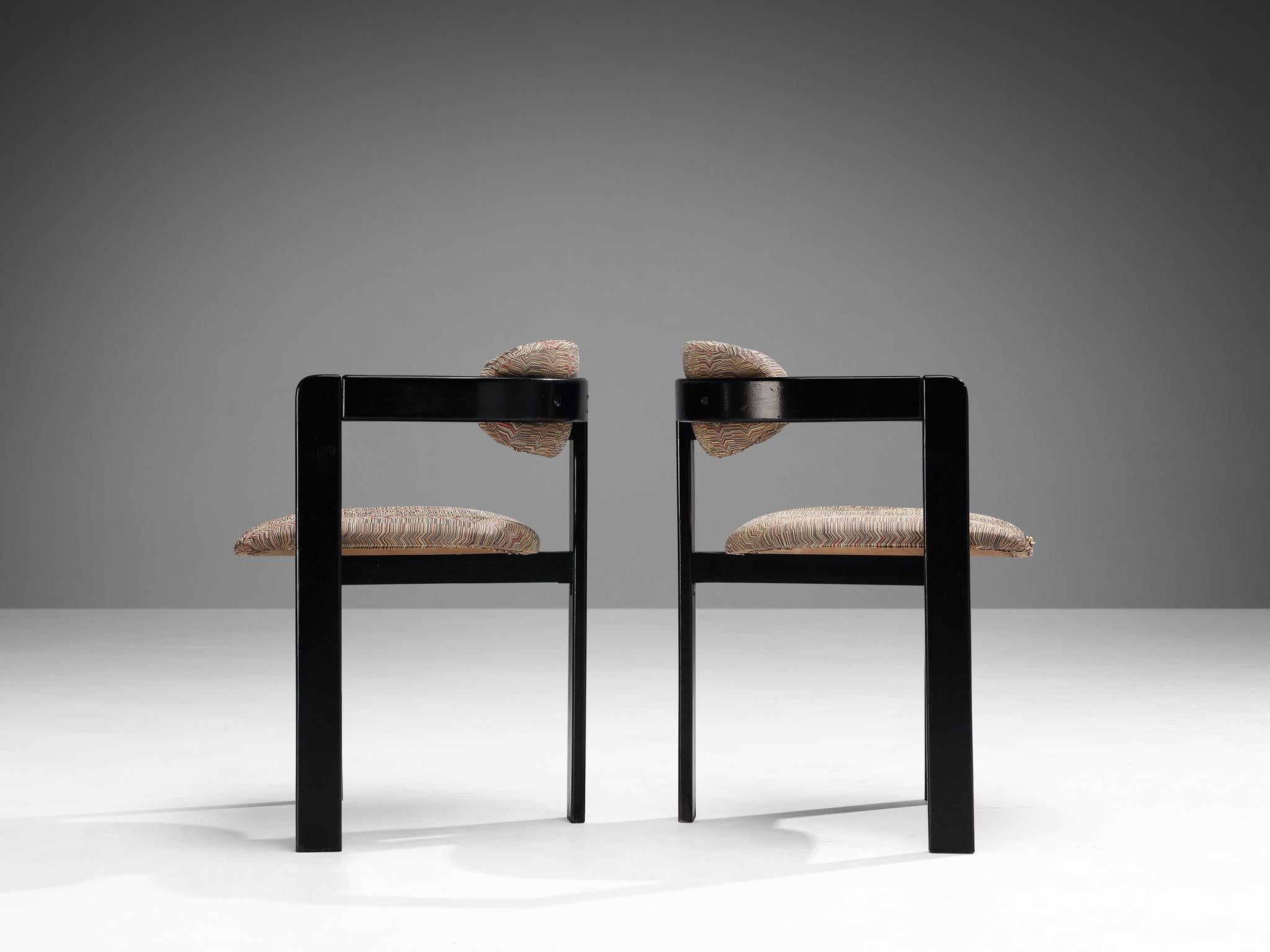 Italienisches Paar Sessel mit gebogenen Holzrahmen  im Angebot 1
