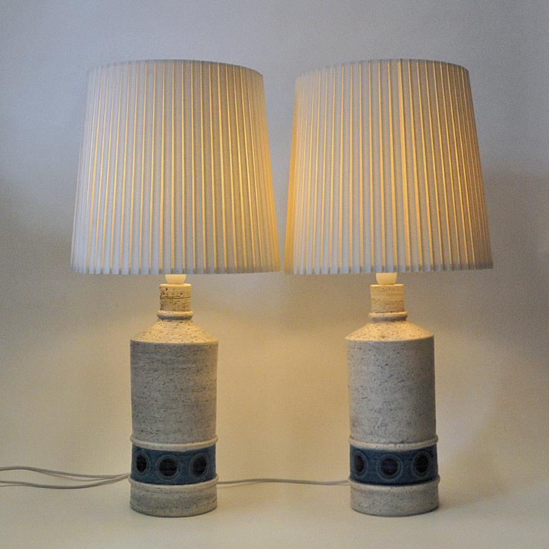 Mid-20th Century Italian pair of Bitossi tablelamps by Aldo Londi for Bergboms Sweden 1960s
