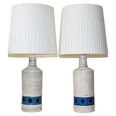 Italian pair of Bitossi tablelamps by Aldo Londi for Bergboms Sweden 1960s