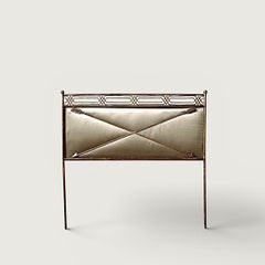 Italian Pair of Brass Headboards with Crossed Arrows circa 1940
