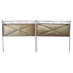 Italian Pair of Brass Headboards with Crossed Arrows circa 1940