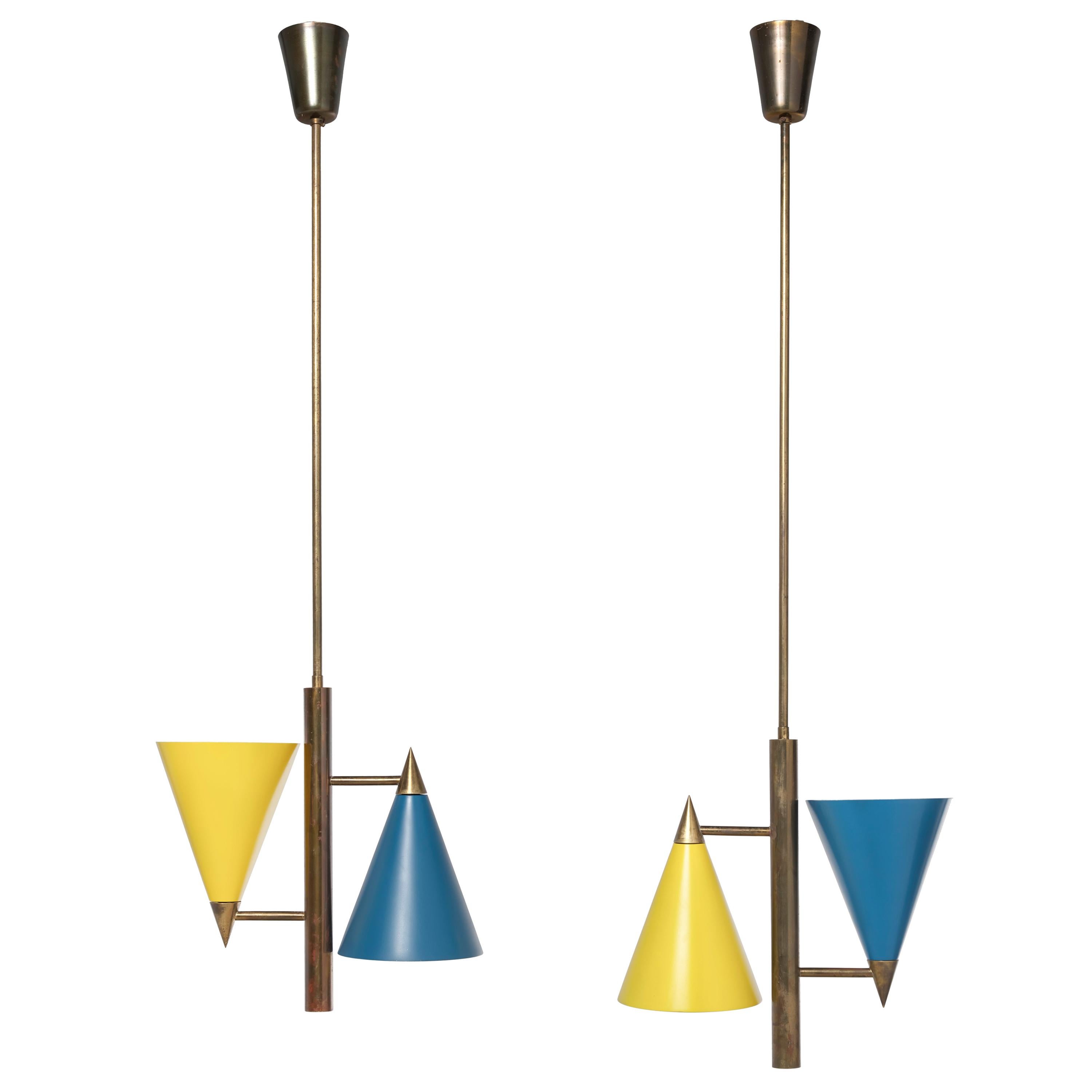 Italian Pair of Celling Lamps, 1950s For Sale