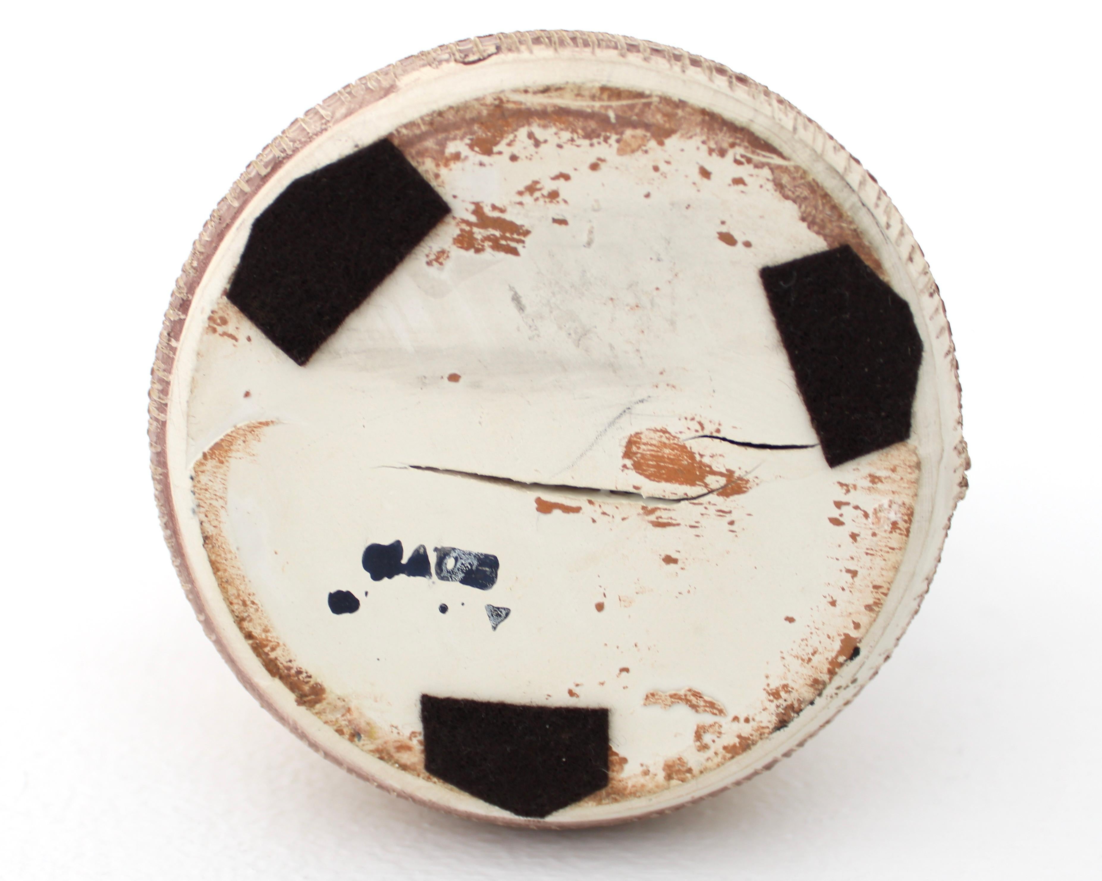 Italian Pair of Ceramic Incised Abstract Bird Motif Vases Attributed to Bitossi 9