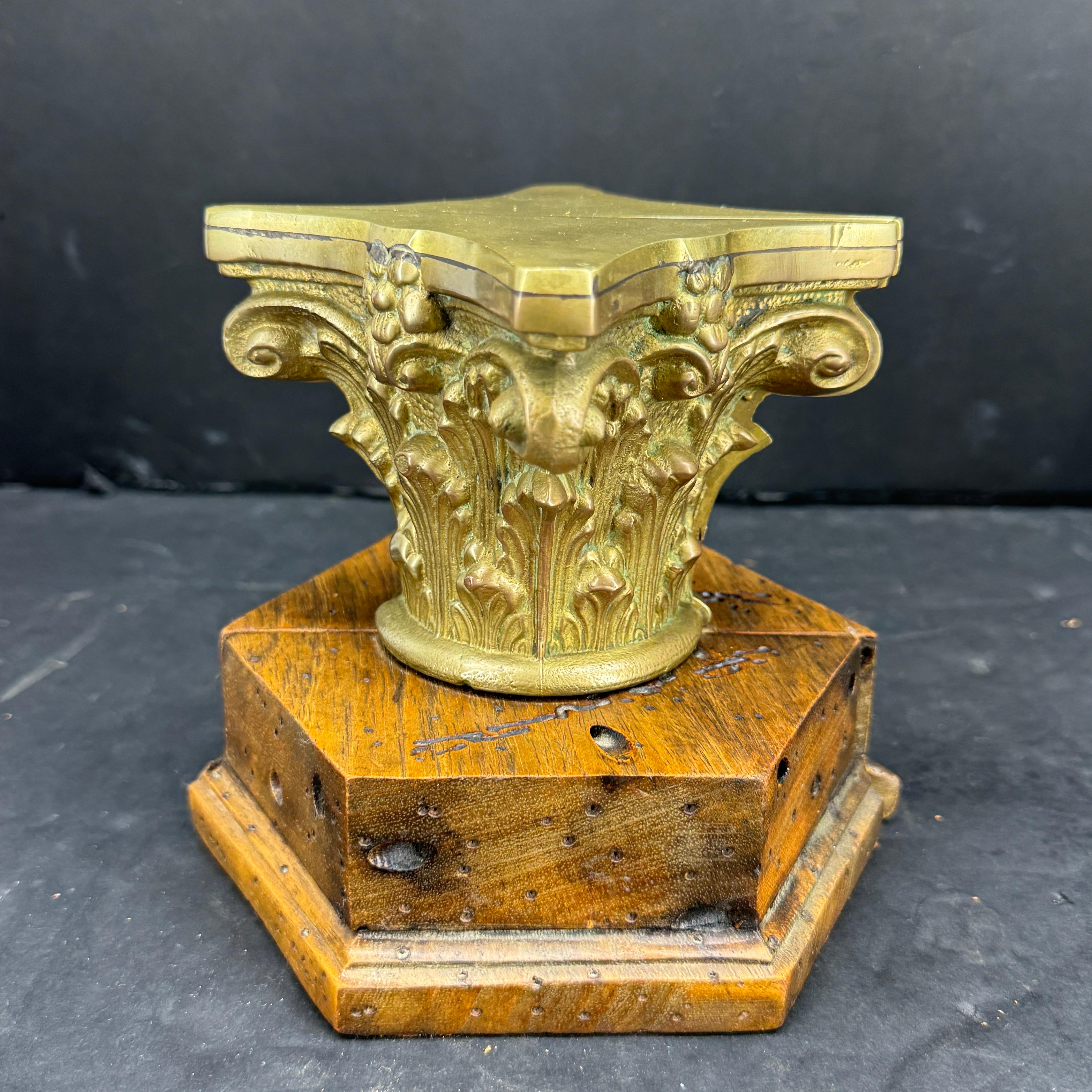 Italian Pair of Corinthian Burl Bookends, Mid-Century Modern For Sale 11