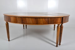 Italian Pair of Demilune Walnut Tables, circa 1880