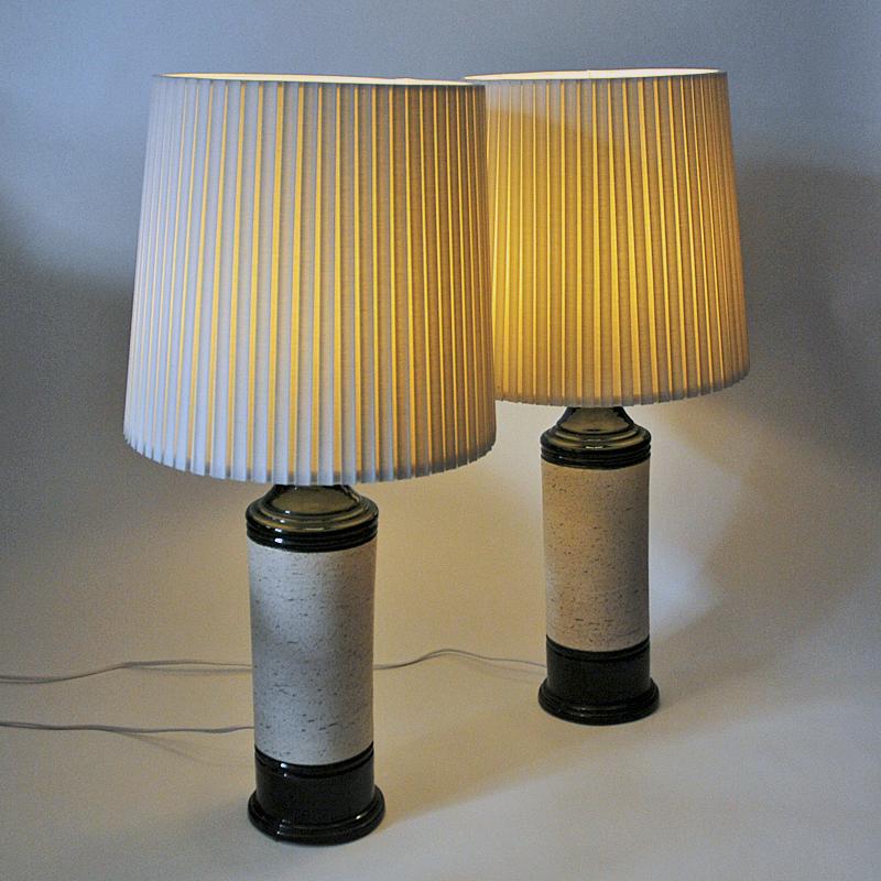 Italian pair of large tablelamps B053 by Bergboms Sweden for Bitossi 1960s 1