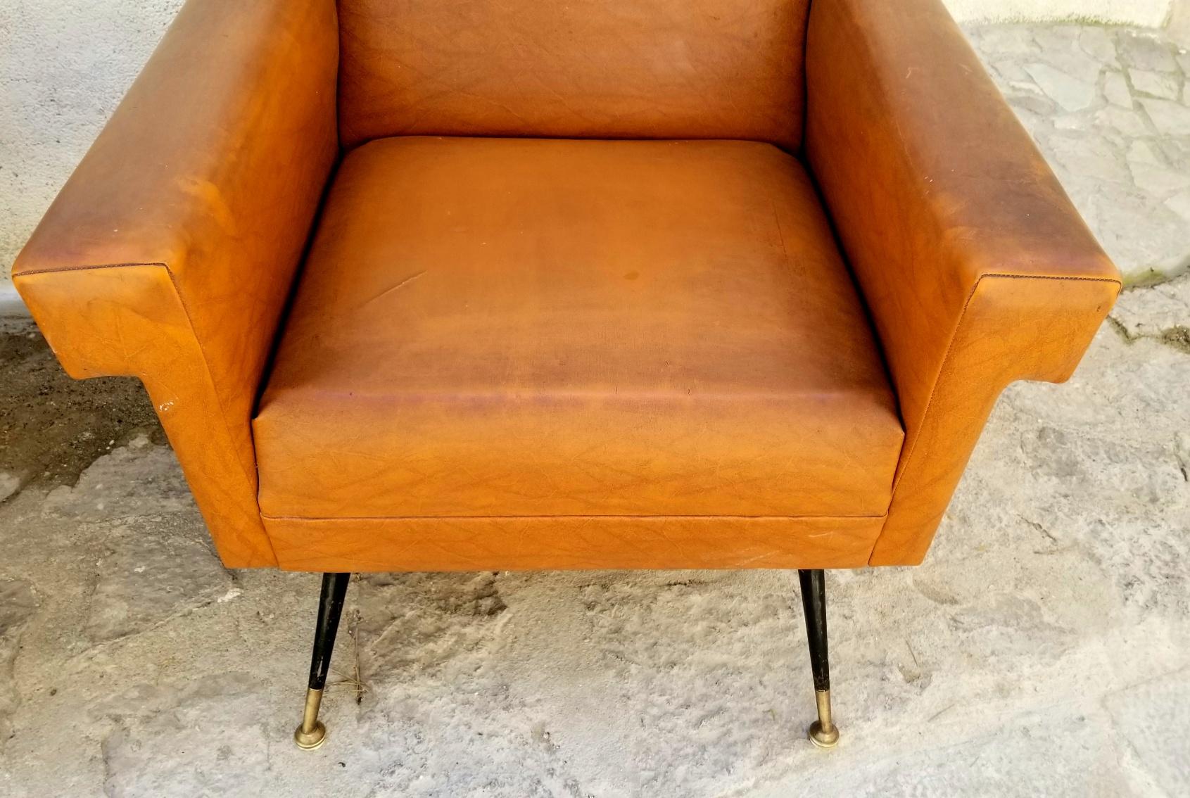 Mid-20th Century Italian Pair of Lounge Chairs