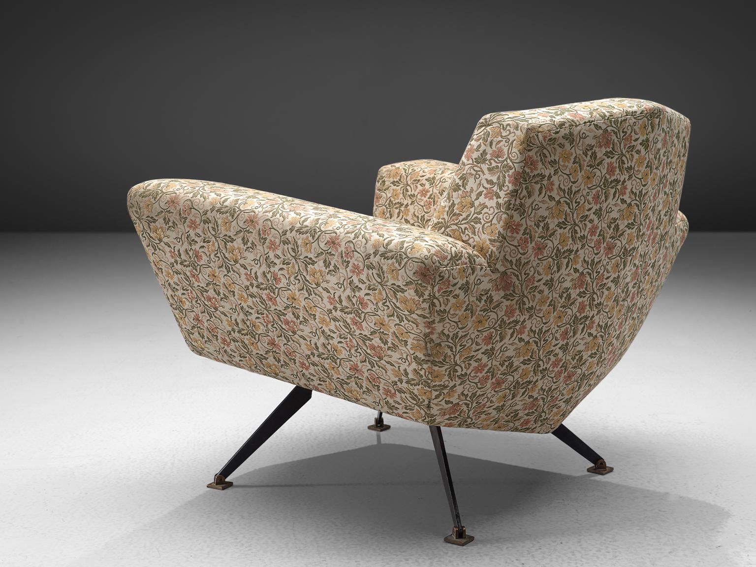 Mid-20th Century Studio APA for Lenzi Pair of Lounge Chairs in Floral Upholstery