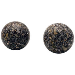 Italian Pair of Marble Sculpture Grand Tour Breccia Blue Yellow and Balls Italian Pair of Marble Sculpture Grand Tour Breccia Blue Yellow and Balls