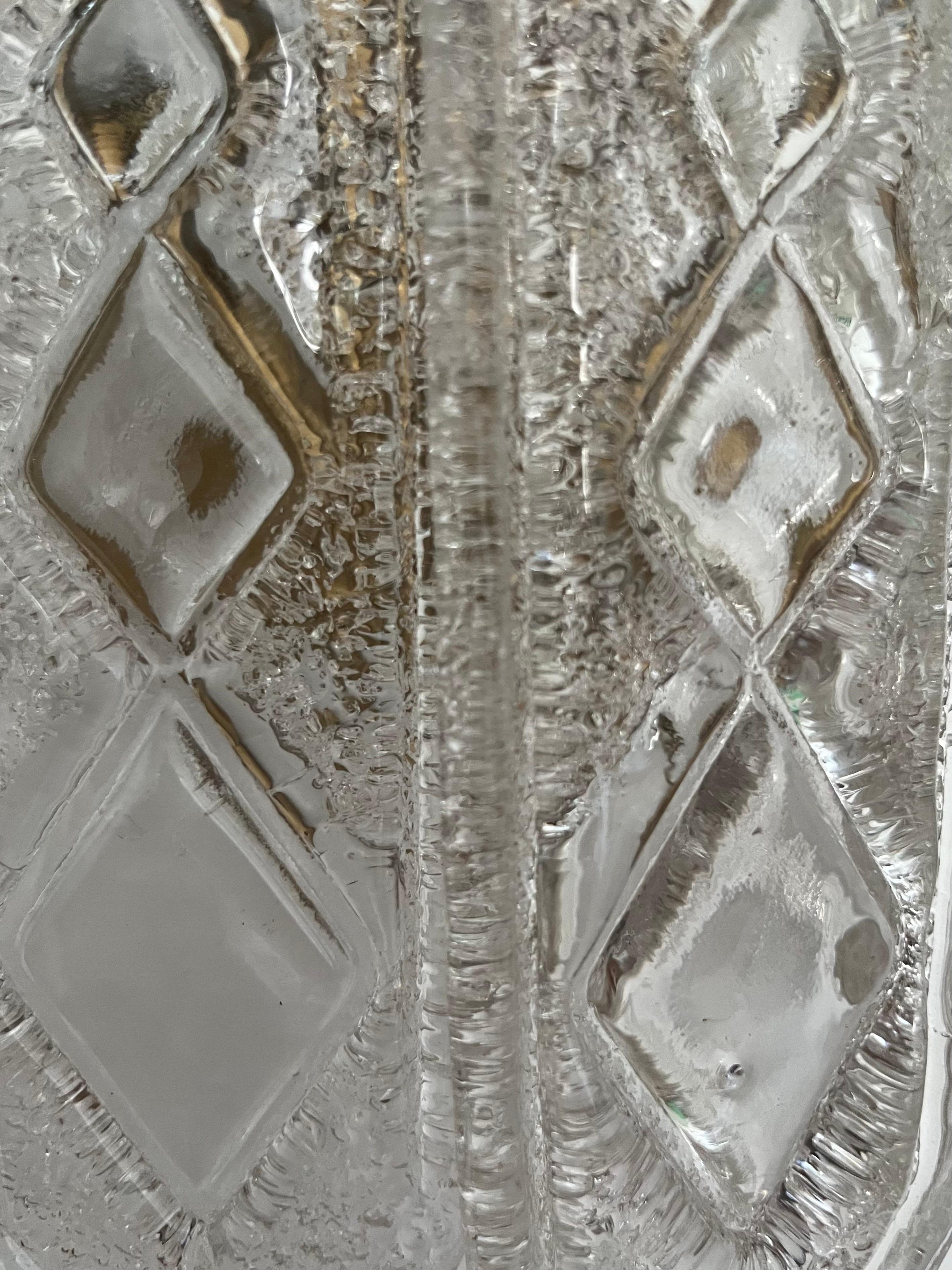 Italienisches Paar Wandleuchten aus klarem Murano-Glas aus der Mitte des Jahrhunderts, 1970er Jahre im Zustand „Gut“ im Angebot in Badajoz, Badajoz