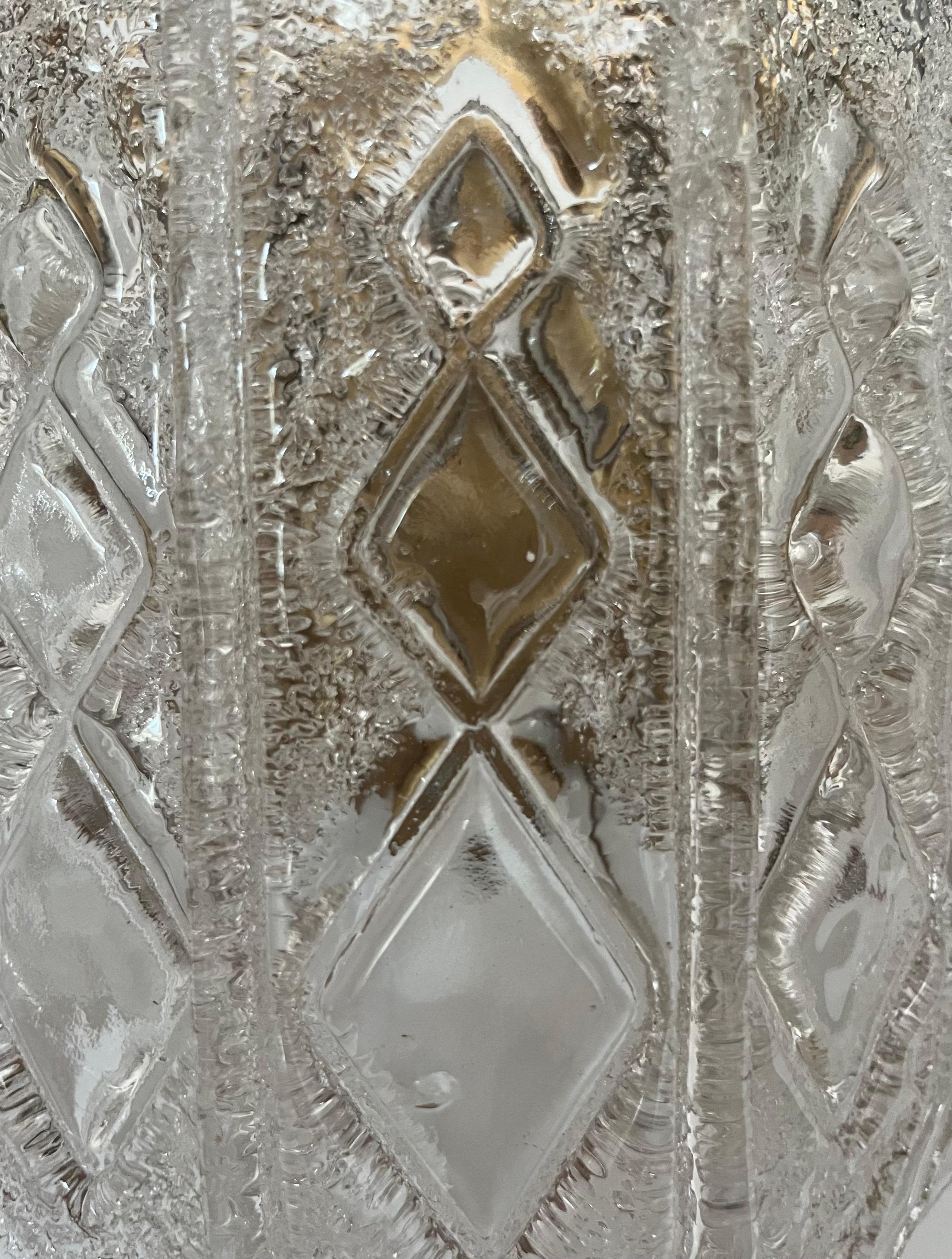 Italienisches Paar Wandleuchten aus klarem Murano-Glas aus der Mitte des Jahrhunderts, 1970er Jahre im Angebot 1