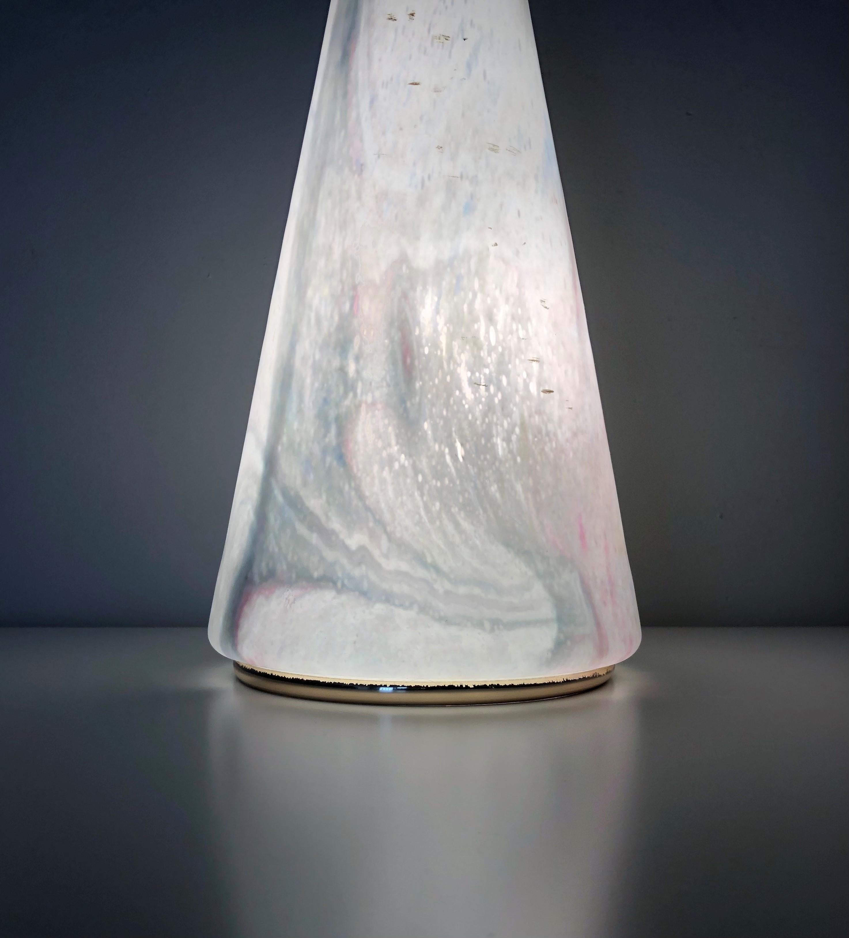 Italian Postmodern Pair of  Murano Glass Cone Table Lamps, 1980s For Sale 3