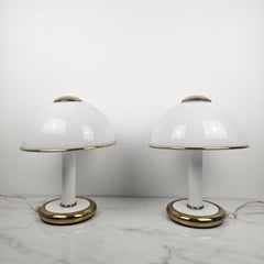 Italienisches Paar Tisch- oder Nachttischleuchten aus Murano-Glas von F. Fabbian, 1970er Jahre