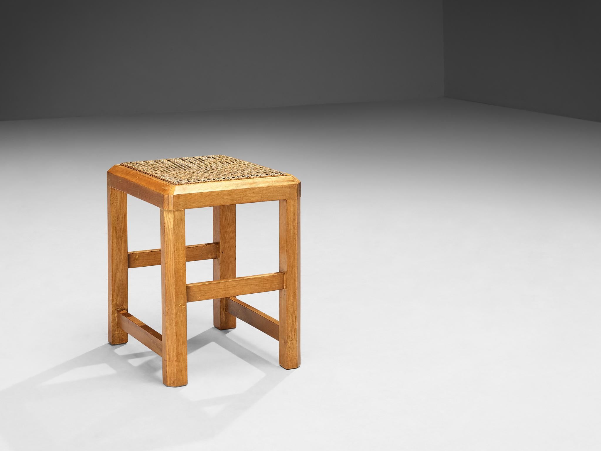 wooden rectangular stool