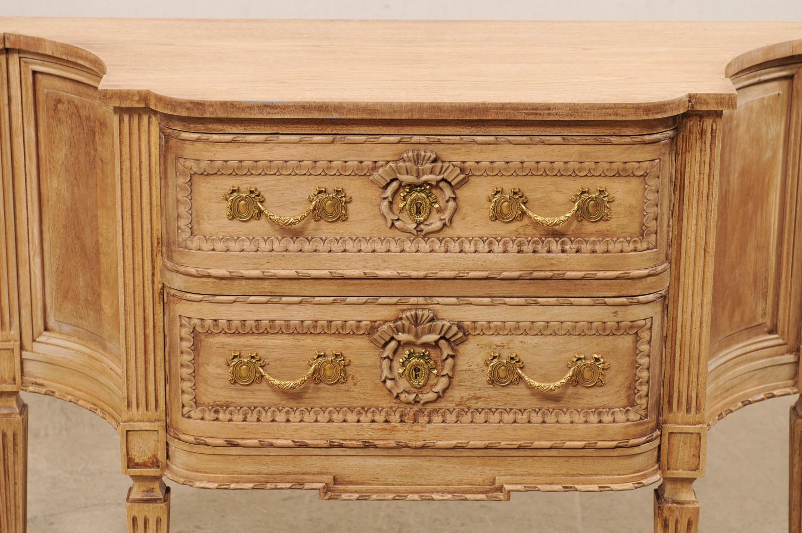 Italian Pair of Two-Drawer Raised Console Chests, Neoclassical Style Carvings 2