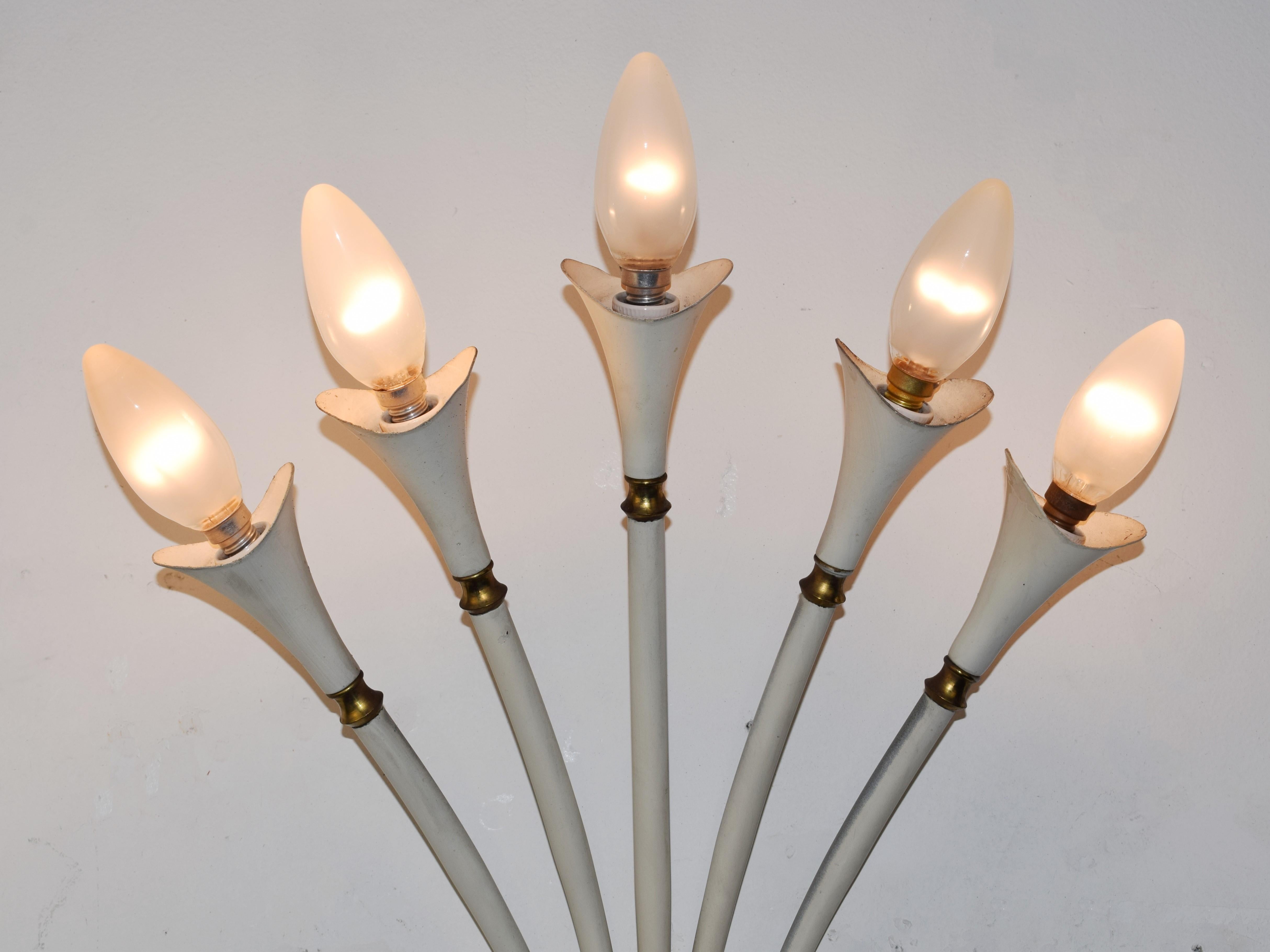 Italienisches Paar Wandlampen, Messing und Metall, 1950er Jahre im Angebot 6