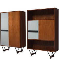 Italian Pair of Wooden Cabinets