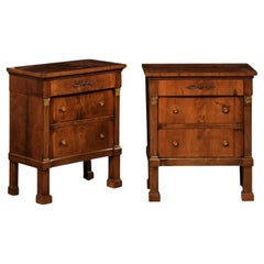 Italian Pair Smaller-Sized Neoclassic Comodini, circa 1810