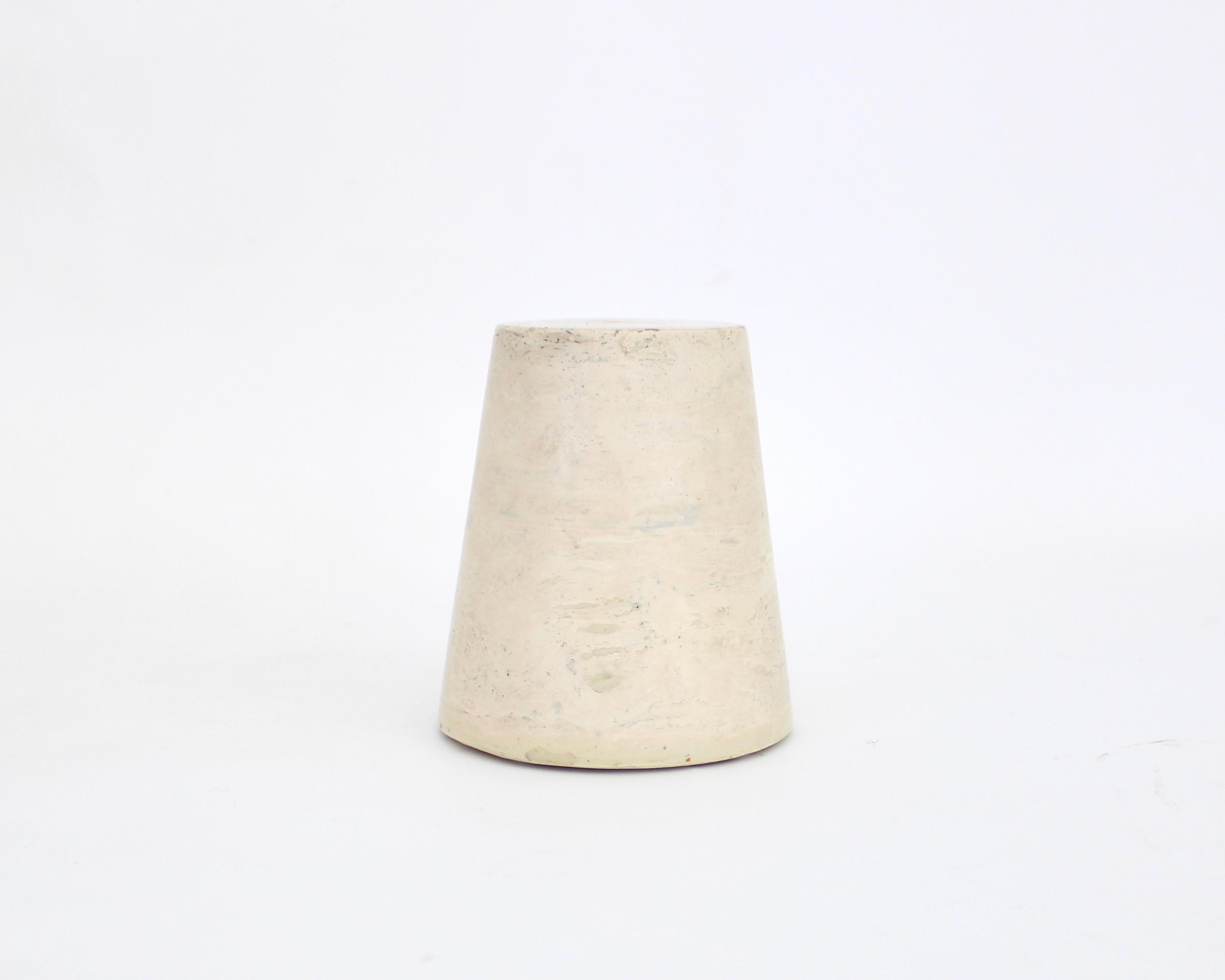 Mid-Century Modern Italian Pale Cream Solid Architectural Marble Cone Form For Sale