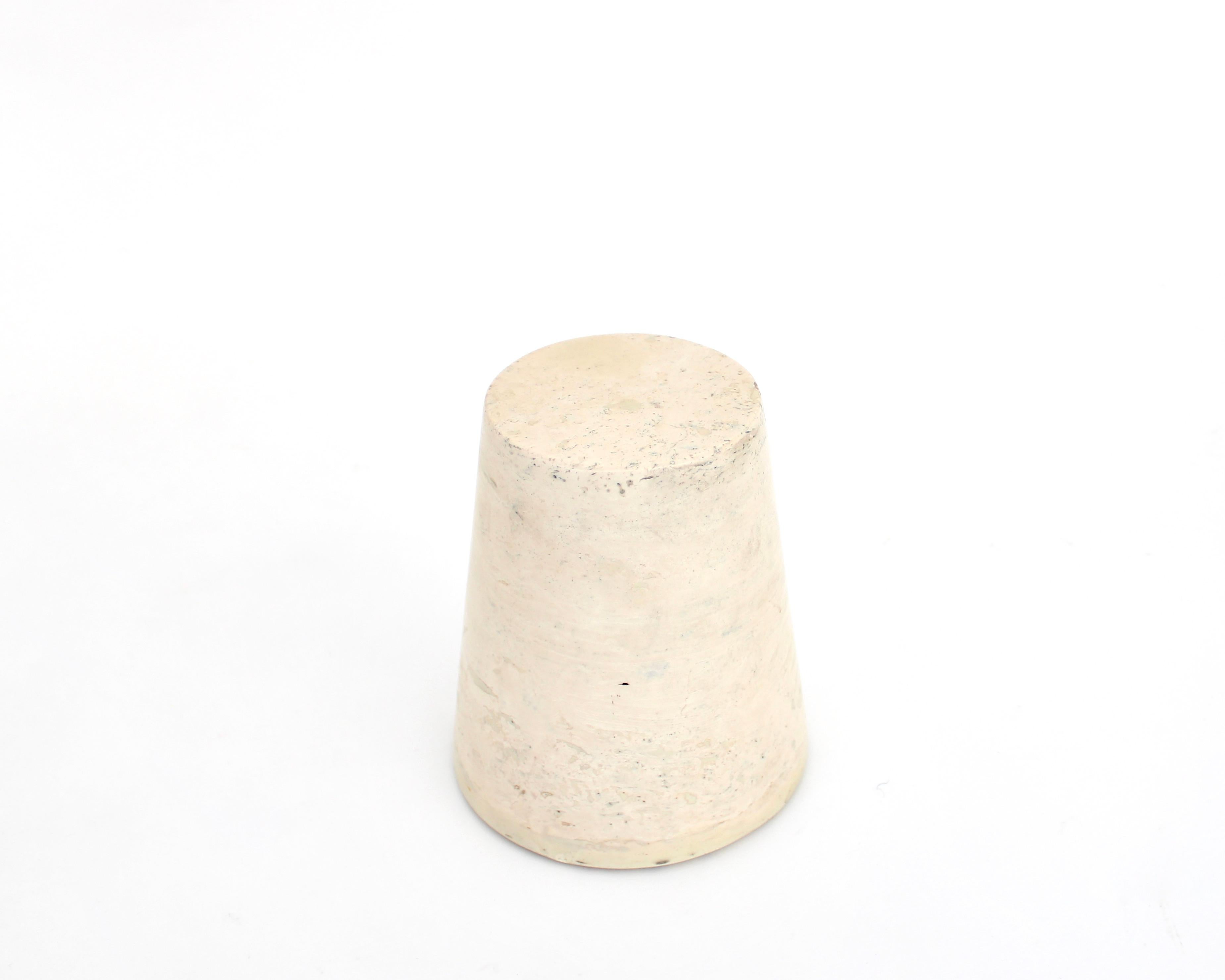 Late 20th Century Italian Pale Cream Solid Architectural Marble Cone Form For Sale