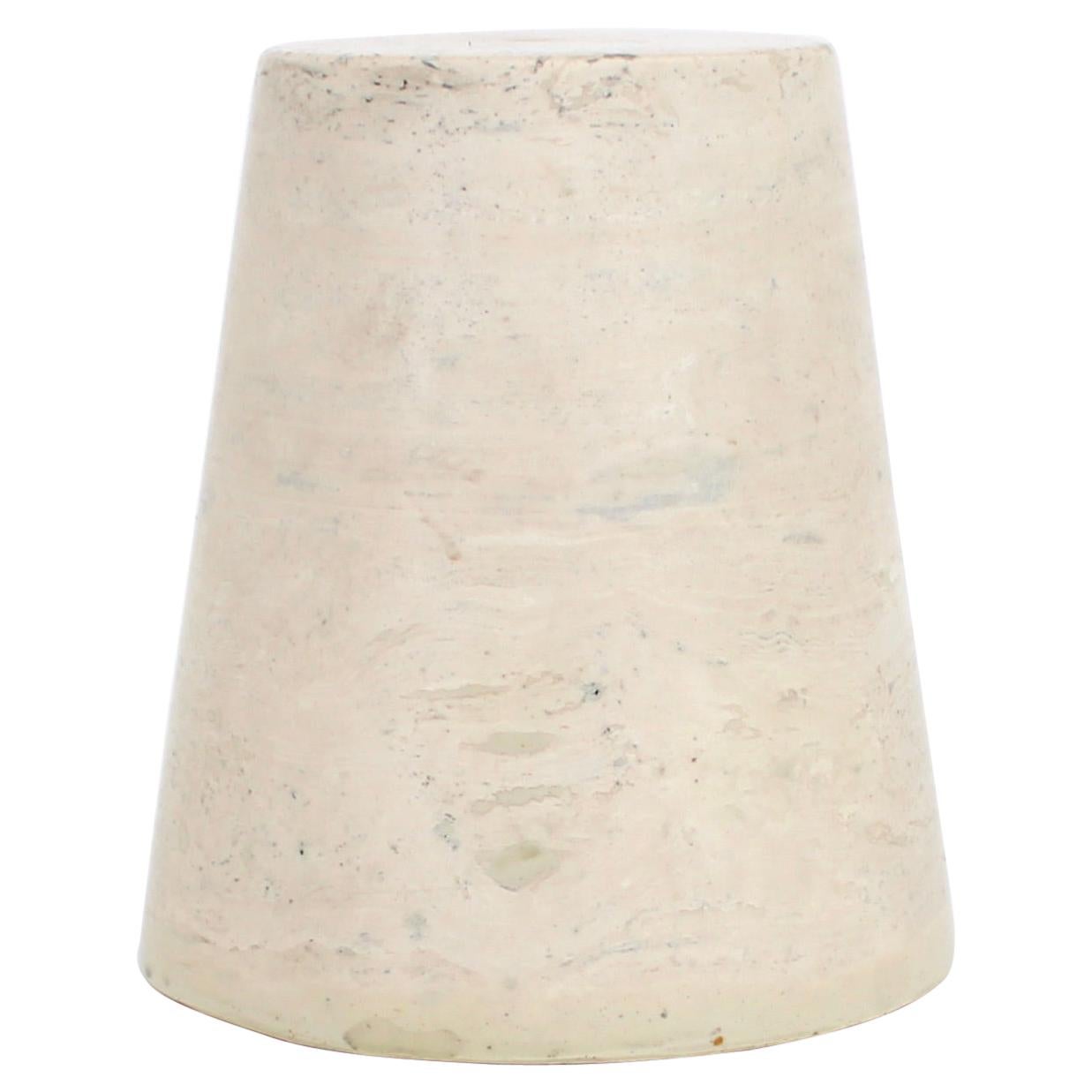 Italian Pale Cream Solid Architectural Marble Cone Form For Sale