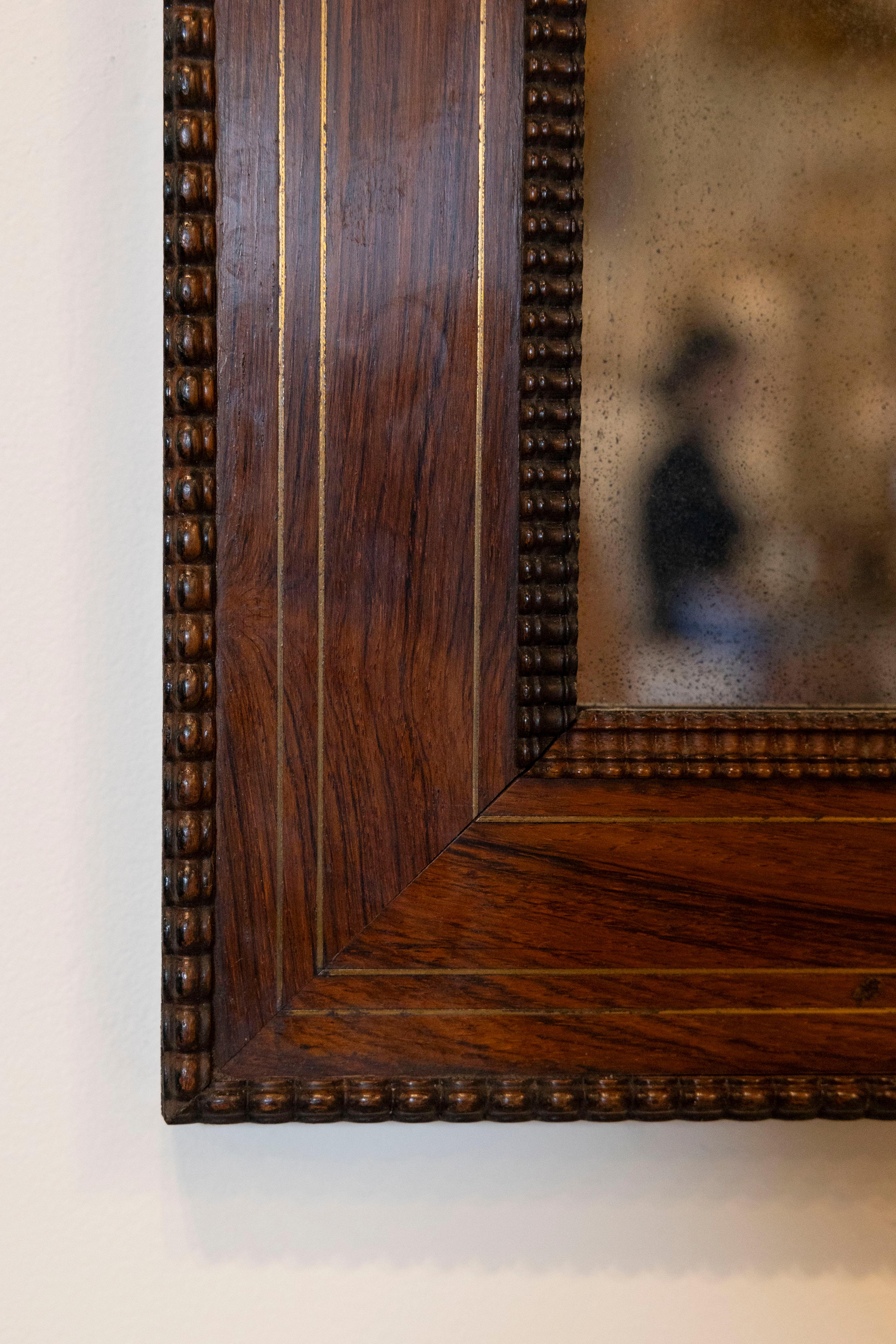 Italian Palisander Mirror with Carved Frames from the 20th Century In Good Condition For Sale In Atlanta, GA