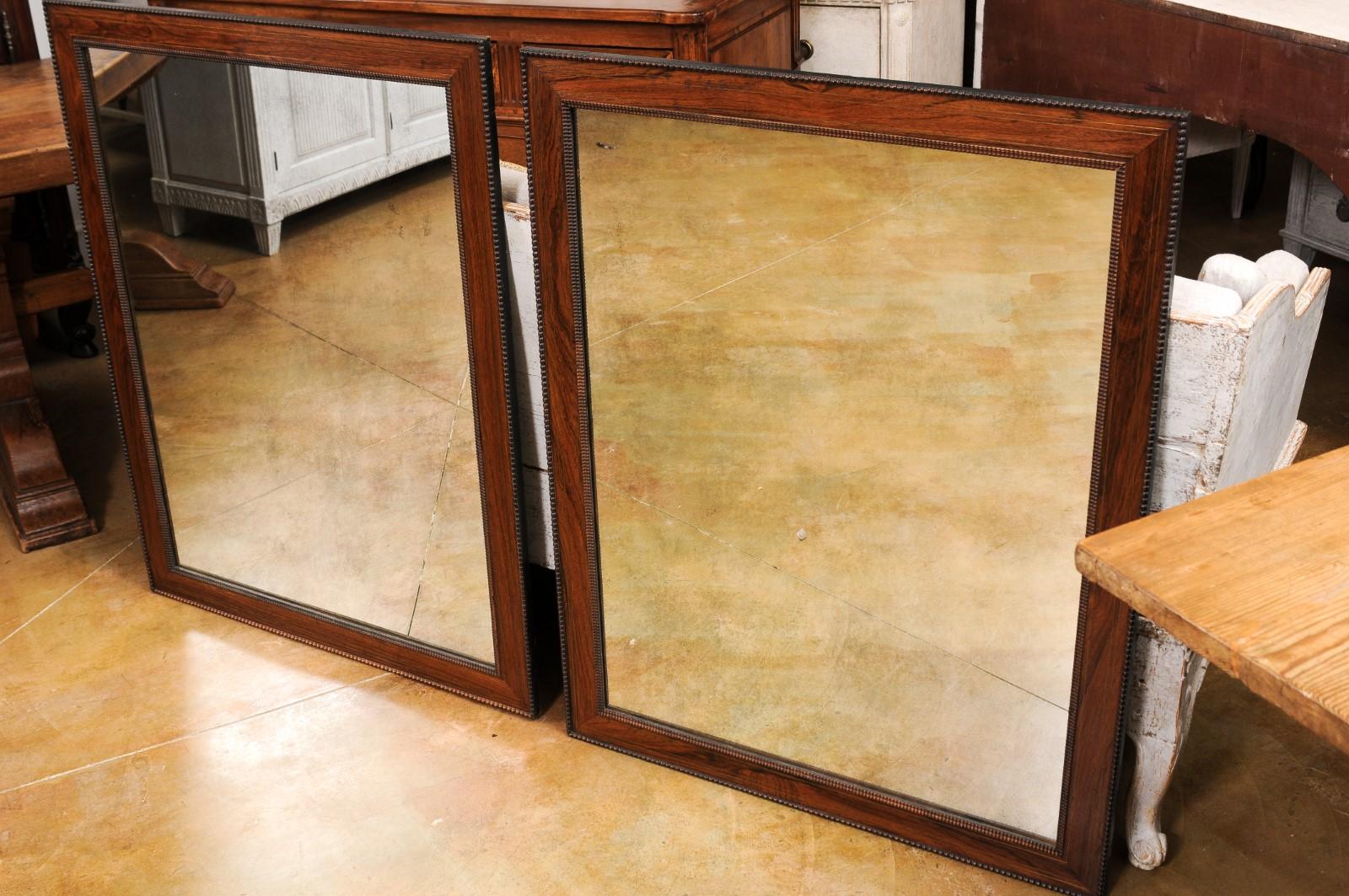 Italian Palisander Mirrors with Carved Frames from the 20th Century, Sold Each For Sale 8