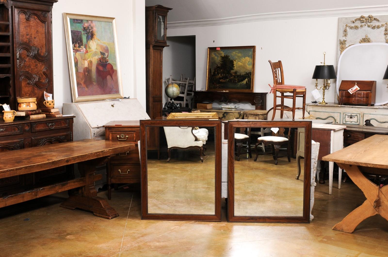 Italian Palisander Mirrors with Carved Frames from the 20th Century, Sold Each For Sale 1