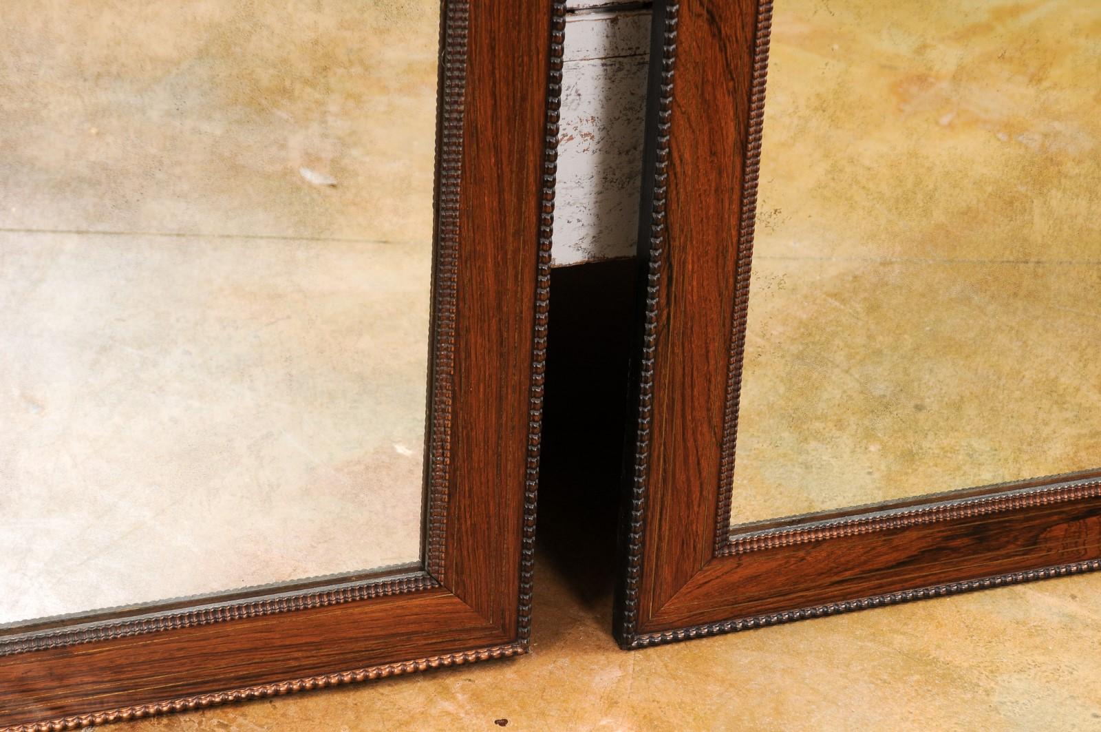 Italian Palisander Mirrors with Carved Frames from the 20th Century, Sold Each For Sale 5