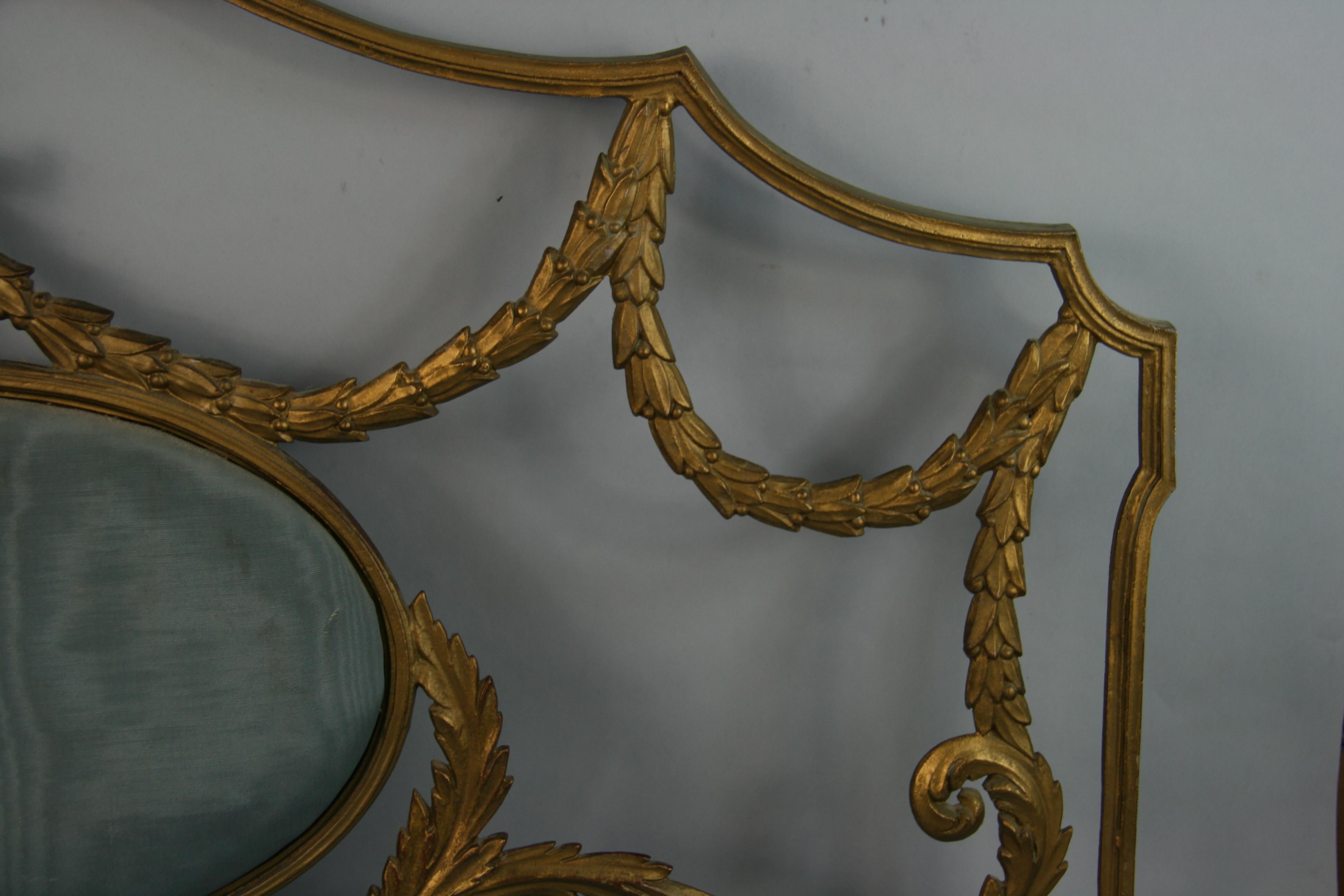 Mid-20th Century Italian Palladio Gilt Metal Architectural Elements/Headboard '2 Available' For Sale