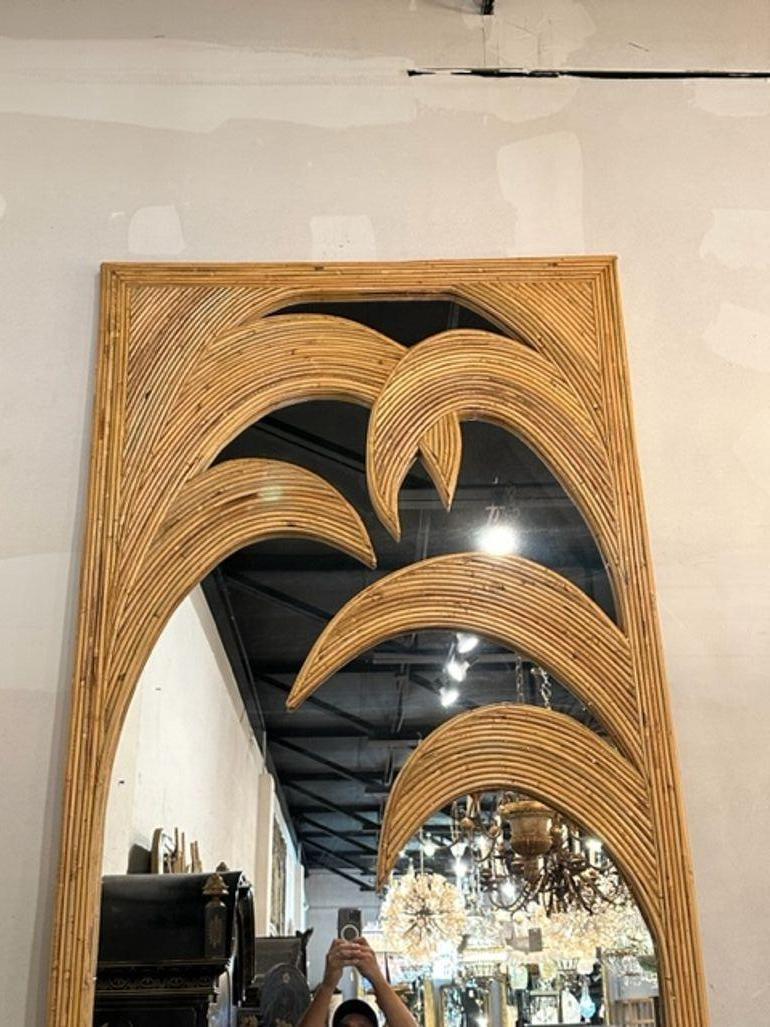 Contemporary Italian Palm Design Bamboo Mirrors For Sale