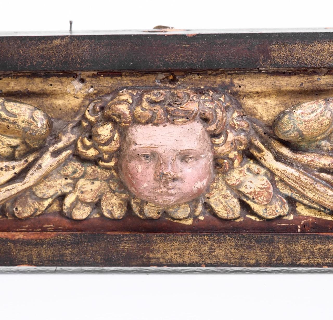 Italian Panel, with Original Guilt and Paint, circa 1650-1660 In Good Condition In Aalsgaarde, DK