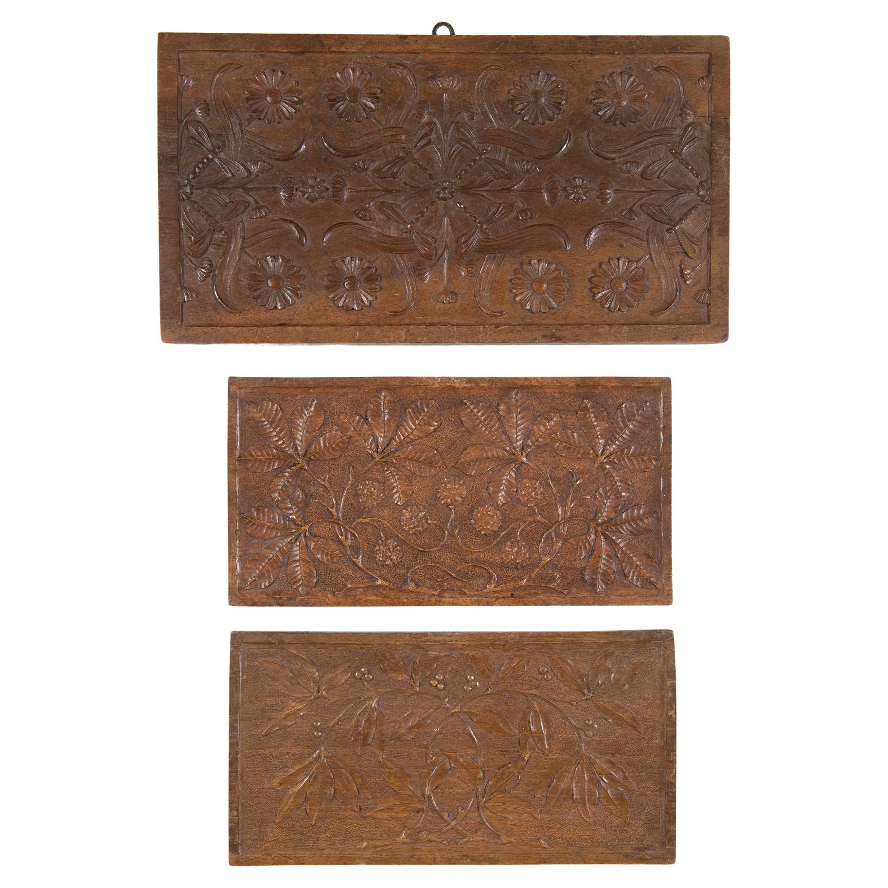 Italian Panels Engraved on Wood For Sale